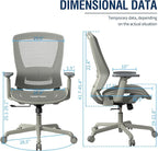 ELABEST T96 Mesh Office Chair,Ergonomic Computer Desk Chair,Sturdy Task Chair- Adjustable Lumbar Support & Armrests,Tilt Function,Comfort Wide Seat,Swivel Home Office Chair