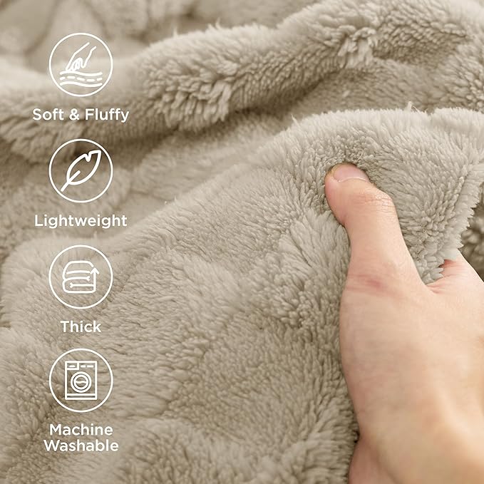 Bedsure GentleSoft California King Blanket for Bed - Super Soft Cozy Blankets for Women Men Girls, Large Fuzzy Fleece Throw for Bedroom Decor, Light Brown, 102x96 Inches