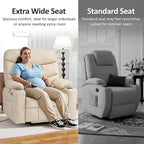 MCombo Oversized Power Lift Recliner Chair with Extended Footrest for Elderly People, Faux Leather R7289 (Cream White, Oversize)