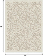 RUGGABLE x Morris & Co Washable Area Rug– Pure Willow Boughs Natural 5x7, Stain-Resistant, Non-Slip–Medium Machine Washable Rugs for Living Room, Bedroom, Hallway, Entryway & Office–with Standard Pad