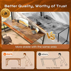PRAISUN 78.7 X 29.5 Inch Computer Desk with Deeper Desktop, Long Gaming Office Writing Work Desk for Home Office, Study, Bedroom, Work from Home, Metal Frame, Rustic Brown