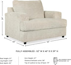 Signature Design by Ashley Soletren Contemporary Chenille Chair and a Half, Off-White
