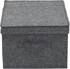 Household Essentials Large Fabric Storage Bins with Lids, Graphite, Set of 2