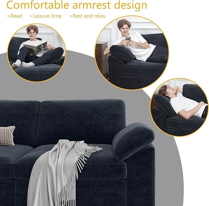 EASE MOOSE Oversized Modular Sectional Sofa with Ottoman, Modern Luxury U Shape Sectional Wide Deep Modular Couch, U Shaped Couch for Big Spaces Living Room