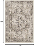 RUGGABLE Washable Vintage Area Rug – Kamran Hazel 6x9, Stain-Resistant, Non-Slip – Medium Machine Washable Rugs for Living Room, Bedroom, Hallway, Entryway & Office–with Standard Pad