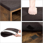 VASAGLE CUSTOS Collection - Shoe Bench, Storage Bench with Padded Seat, Entryway Bench with 10 Compartments, for Bedroom, 11.8 x 40.9 x 18.9 Inches, Rustic Brown and Chestnut Brown ULHS010X01