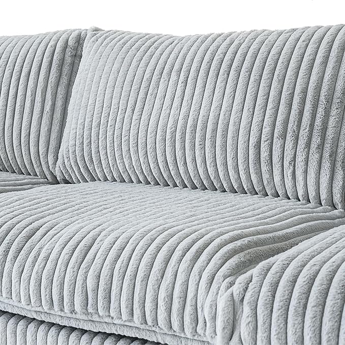 Sectional Couches for Living Room, U Shaped Couch with Chaise Ottoman, 6 Piece Modular Sectional Cloud Couch with Removable Covers, Modern Modular Sofa for Home Office, Gray