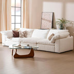 Modular Sectional Sofa, 110.2" L Shaped Modern Sofa Modular Sectional Cloud Couch with Ottoman, Modern Cloud Sectional Couches for Living Room, Deep Seat Sofa with Washable Cover