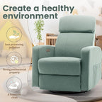 Power Swivel Recliner Chairs for Adults, Electric Glider Rocking Chair Nursery, Glider Recliner Nursery Chair with Classified Side Pocket, Nursery Rocking Chairs with USB and Type-C Ports