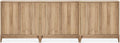 mopio Brooklyn Storage Cabinet, Modern Farmhouse Entryway Accent Cabinet, Buffet Sideboard, Credenza, Wood Modular Cabinet with Doors & Shelf, Fluted Panel (Oak Wave Fluted Cabinet, Set of 3)