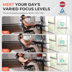 CAPOT Ergonomic Mesh Office Chair, Adjustable Lumbar High Back Desk Chair 400lbs, 4D Flip-up Arms, 3-Level Tilt Backrest, 3D Headrest, PU Wheels, Swivel Rolling Computer Seating for Long Desk Work
