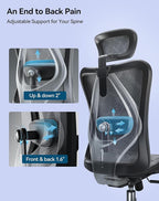 SIHOO M57 Ergonomic Office Chair with 3 Way Armrests Lumbar Support and Adjustable Headrest High Back Tilt Function Grey