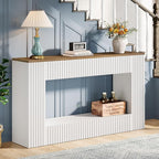 Tribesigns Modern Console Table, 55-Inch Wood Entryway Table with Storage, Narrow Long Sofa Table Behind Couch Table for Living Room, Foyer, Hallway, White