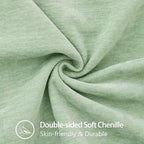 decorUhome Christmas Chenille Soft Throw Pillow Covers 20x20 Set of 2, Farmhouse Velvet Neutral Decorative Euro Pillow Covers with Stitched Edge for Couch Sofa Bed Home Decor, Sage Green