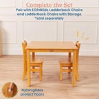 ECR4Kids 30in Square Hardwood Table with 22in Legs, Kids Furniture, Honey