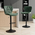 Bar Stools Set of 1,Adjustable Swivel Barstools, Faux Leather Bar Chairs,Upholstered Counter Height with High Backrest for Kitchen Island, Green