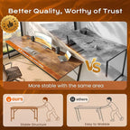 PRAISUN 70.8 X 29.5 Inch Computer Desk with Deeper Desktop, Gaming Office Writing Work Desk for Home Office, Study, Bedroom, Work from Home, Metal Frame, Rustic Brown