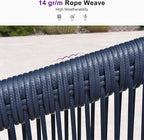 PURPLE LEAF Outdoor Dining Set for 14 All-Weather 16 Pieces Patio Aluminium Dining Table and Rope Weave Chairs Included Cushions for Backyard Deck Indoor Decor Patio Furniture Set Gray and Navy