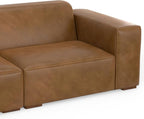 SIMPLIHOME Rex Left Corner Sectional Modular Sofa and Ottoman Set in Full-Grain Genuine Leather, Sienna, 116-inch-wide L-Shaped Leather Sofa and Matching 34-inch-Wide Table Ottoman for Living Room