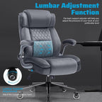 Large High Back Office Chair with Flip Arms- Executive Desk Chair with Locking Wheels, Adjustable Lumbar Support, Ergonomic Breathable Fabric Computer Chair Prevents Cats Scratching