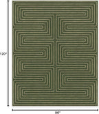 RUGGABLE x Jonathan Adler Machine Washable Modern Area Rug – Labyrinth Fern Green 8x10, Stain-Resistant, Non-Slip – Large Rugs for Living Room, Bedroom, Hallway, Entryway & Office–with Cushioned Pad