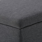 SIMPLIHOME Avalon 48 inch Wide Contemporary Rectangle Storage Ottoman Bench in Slate Grey Linen Look Fabric, Assembled, for the Living Room, Entryway and Family Room