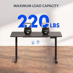 FLEXISPOT E6 3 Stages Dual Motor Electric Standing Desk 48x30 Inch Whole-Piece Board Height Adjustable Electric Sit Stand Desk(Black Frame + Black Desktop, 2 Packages)