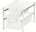 Simple Houseware Stackable 2 Tier Basket Drawer, White