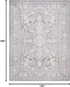 SAFAVIEH Area Rug 10x14 - Reflection Collection - Large - Light Grey & Cream, Non-Shedding & Easy Cleaning, Ideal for Living Room, Bedroom (RFT665C)