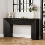 LITTLE TREE Console Table for Entryway, 63 Inches Extra Long Black Wooden Sofa Table for Living Room, Modern Hallway Foyer Table for Entrance, Easy Assembly