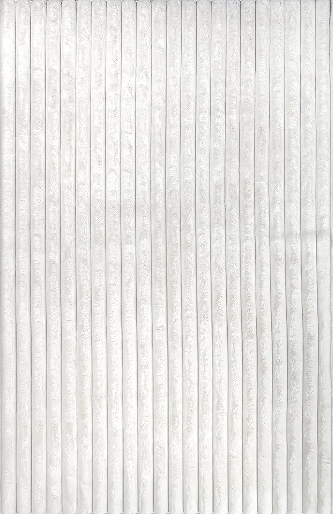 nuLOOM 2' x 3' Cozy Plush Area Rug, Machine Washable, Non-Slip, Soft Fluffy Shag Carpet for Living Room Bedroom Kids Room Nursery Home Decor, Kai Off-White