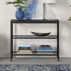 Henn&Hart 36" Wide Rectangular Console Table in Blackened Bronze, Entryway Table, Accent Table for Living Room, Hallway