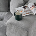 JACH 2 Seater Sofas Sectional Couches, Modern Love Seat Office Couch, Loveseat Modular Couch, Cozy Sleeper Sofa for Apartment, Bedroom, Living Room (Linen Fabric, Grey)