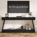 Tribesigns Modern Console Table, 71-Inch Extra Long Entryway Table with Storage, 2-Tier Narrow Sofa Table Behind Couch, Farmhouse Wooden Accent Table for Living Room, Hallway, Foyer, Black