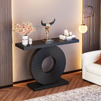 Tribesigns Modern Console Table with Geometric Base, 40 inch Wood Entryway Table Sofa Table Narrow Long, Contemporary Accent Table for Living Room, Entryway, Hallway, Black