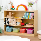 Kids Bookshelf and Toy Storage Shelf, Wooden Montessori Bookshelf, 3-Tier Toy Shelf, 30in Birch Children Bookcase, Classroom Furniture, Book Shelf for Kids Room, Nursery, Playroom