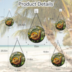 Stained Glass Window Hanging, Green Orange Snail Sun Catcher for Door Home Decor Suncatcher Christmas Mother's Day Birthday Gifts for Women Men Mom and Nana 9.8 in