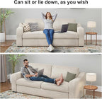 ABCASA 85" W Loveseat Couches for Living Room,Modern Linen Sofa with Removable Cover, Wide Armrest, Solid Wood Frame, Medium Firm Seat Cushion for Bedroom Office Apartment, Easy to Install, Oatmeal