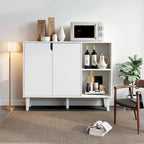 Panana Kitchen Buffet Cabinet Storage Sideboard with 2 Doors 2 Shelves, 41.8" L x 15" W x 32.5" H (White)
