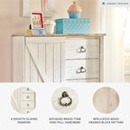 Signature Design by Ashley Willowton Shabby Chic Dressing Chest with Faux Plank Top, Whitewash