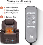 MCombo Large Power Lift Recliner Chair with Massage and Heat for Tall Elderly People, 3 Positions, Cup Holders, and USB Ports, Faux Leather 7516 (Large, Light Brown)