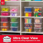 IRIS USA 20-Pack Storage Bins with Lids, 6 Quart, Shoe Boxes Clear Stackable Containers Organize Shoes Closet Shelves, Classroom Organization Teacher Tools, Game Storage - BPA-Free Plastic