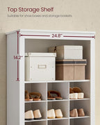 VASAGLE Shoe Storage Cabinet, 10 Tier Shoe Rack Organizer, Holds Up to 30 Pairs of Shoes, for Entryway Bedroom, 12.6 x 24.8 x 73.6 Inches, White ULBS273T14