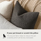 Foindtower Set of 2, Decorative Textured Boucle Throw Pillow Covers Accent Solid Pillow Cases Neutral Soft Cozy Couch Cushion Case for Chair Sofa Bedroom Living Room Home Decor 16 x 16 Inch Dark Brown