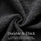 Foindtower Set of 2, Decorative Textured Boucle Throw Pillow Covers Accent Solid Pillow Cases Neutral Soft Cozy Couch Cushion Case for Chair Sofa Bedroom Living Room Home Decor 16 x 16 Inch Black