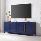 Henn&Hart Rectangular TV Stand for TV's up to 75" in Dark Blue, for Home, Living Room, Bedroom, Entertainment Room, Office