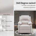 Recliner Chair, 360 Swivel Rocker Chair for Adults, Small Rocking Recliner Chair for Small Spaces