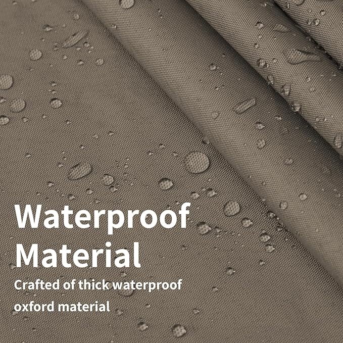 Easy-Going Waterproof Patio Cushion Covers ONLY Cover 24x22x4 inch 4 Pack Replacement Non-Slip Outdoor Seat Cushion Slipcover with Zipper. Taupe