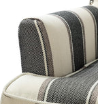 HULALA HOME Living Room Armchair Farmhouse Striped Accent Reading Chair with Wooden Legs & High Back Rest & Padded Armrest & Nail Head Trim for Lounge/Bedroom, Striped Black