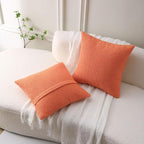FUTEI Pack of 2 Orange Decorative Throw Pillow Covers 22x22 Inch Soft Cozy Solid Boucle Textured Cushion Case,Modern Home Decor for Couch Bed Living Room
